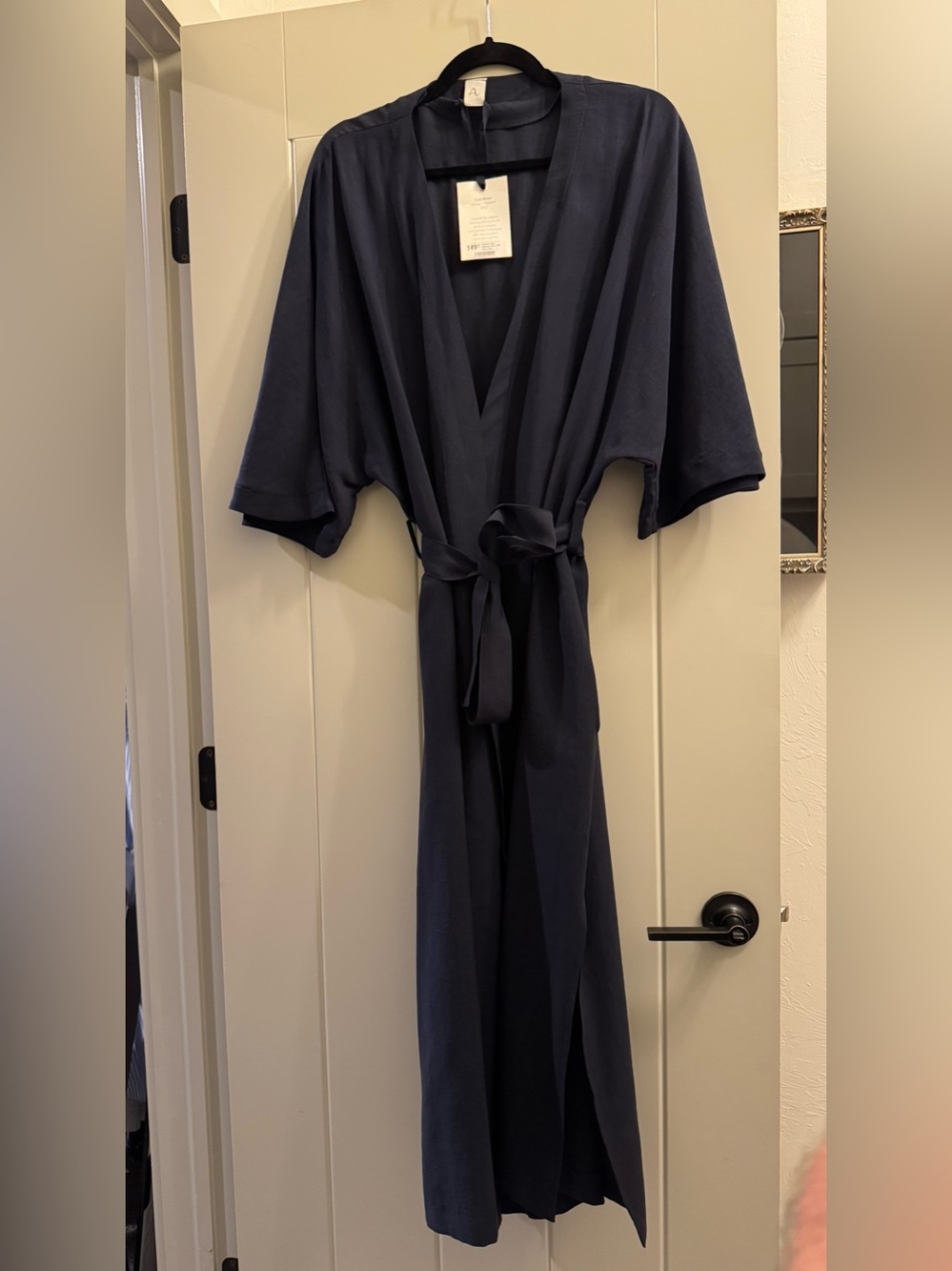 Adaste Navy Blue Kimono Maxi - Modern Wrap